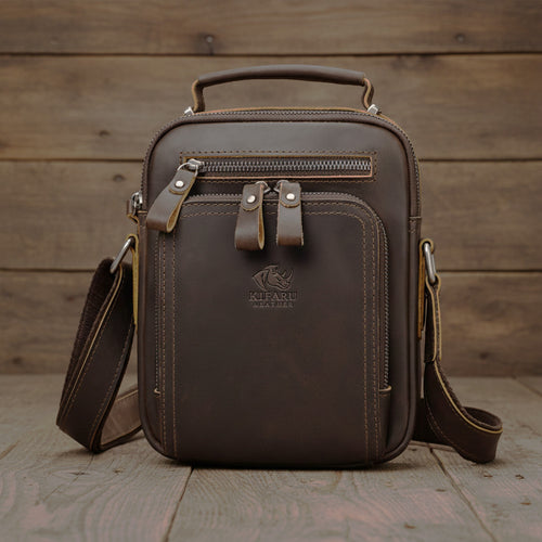 Kifaru Leather Coffee Brown Cross Body Bag