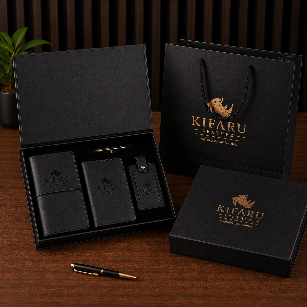 Kifaru Leather Executive Travel Gift Set